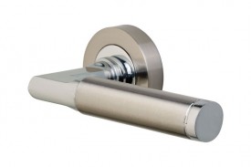 Door Handles Vision Designer Auriga Lever on Round Rose Polished Chrome & Satin Nickel 5204 15.73